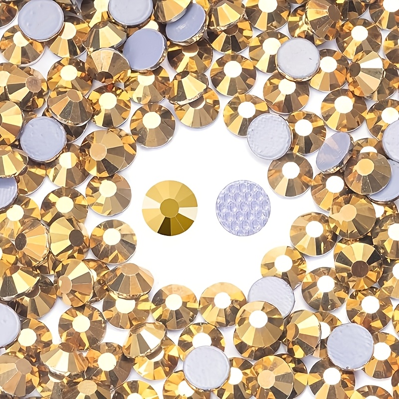Sparkling Golden Rhinestones Hot-Fix for DIY Accessories